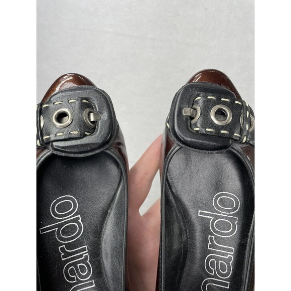 Bernardo Dark Brown Loafer Womens Size 6.5 Made In Brazil Shoes Glossy Finish - Picture 10 of 10